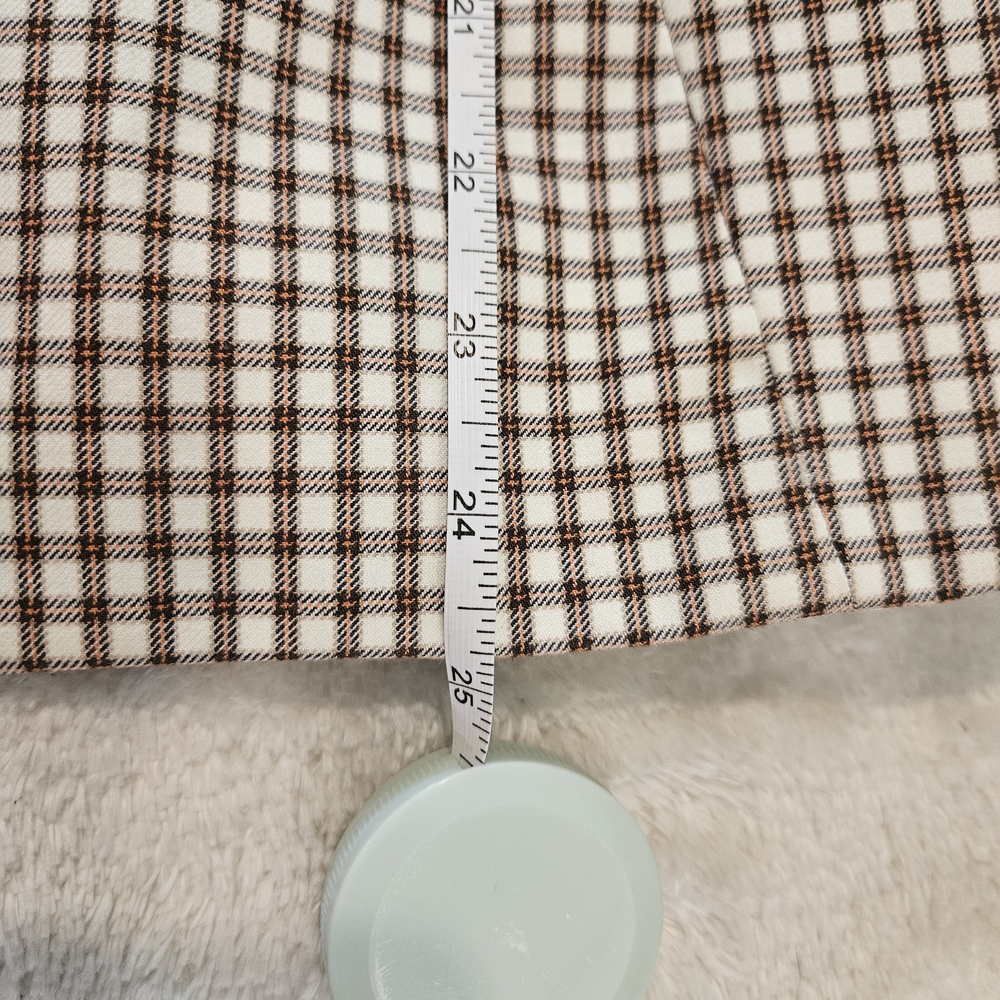 NEW Theory Checked Jacket Blazer Size 4 Brown Minimalist Business Casual Luxury - Picture 9 of 10